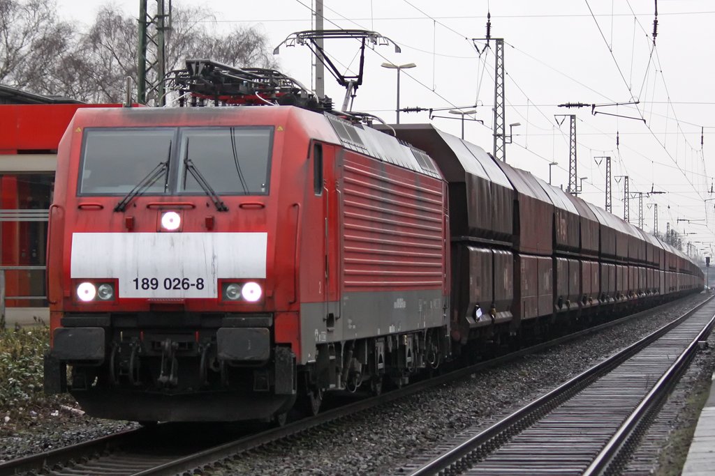 Die 189 026-8 in Oberhausen Sterkrade am 27,12,09
