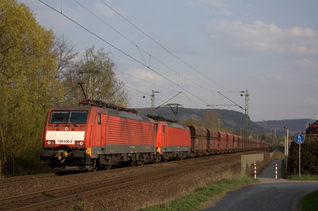 Die 189 030-0 am 03.04.2012 in Bonn Limperich.