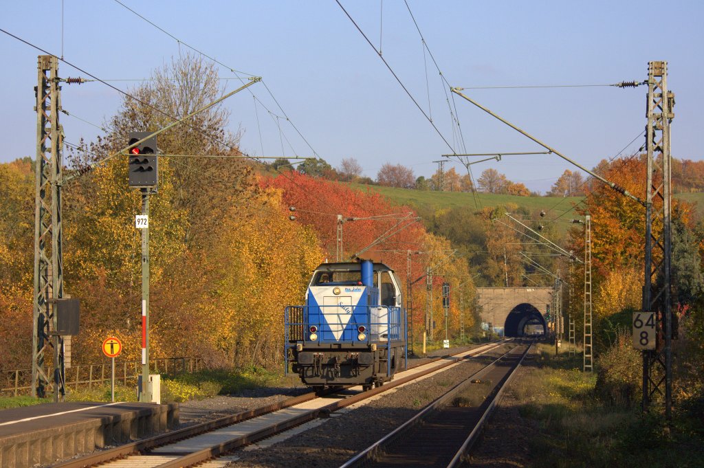 Die 209 005-8 (Sally) der Rurtalbahn am 31.10.2011 in Eilendorf.