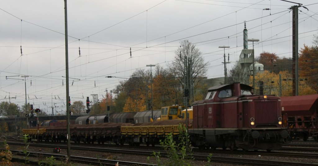 Die 212 370-1 am 03.11.2010 beim rangieren in Aachen West.