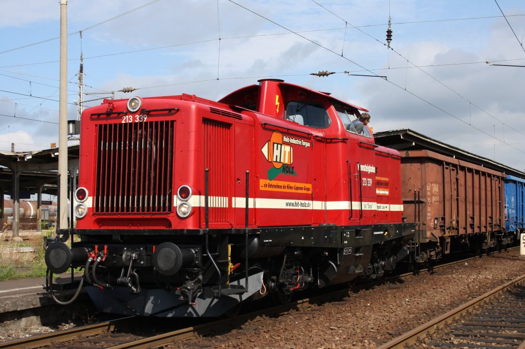 Die 213 339 der Rennsteigbahn fuhr am 18.08.10 durch Grokorbetha.