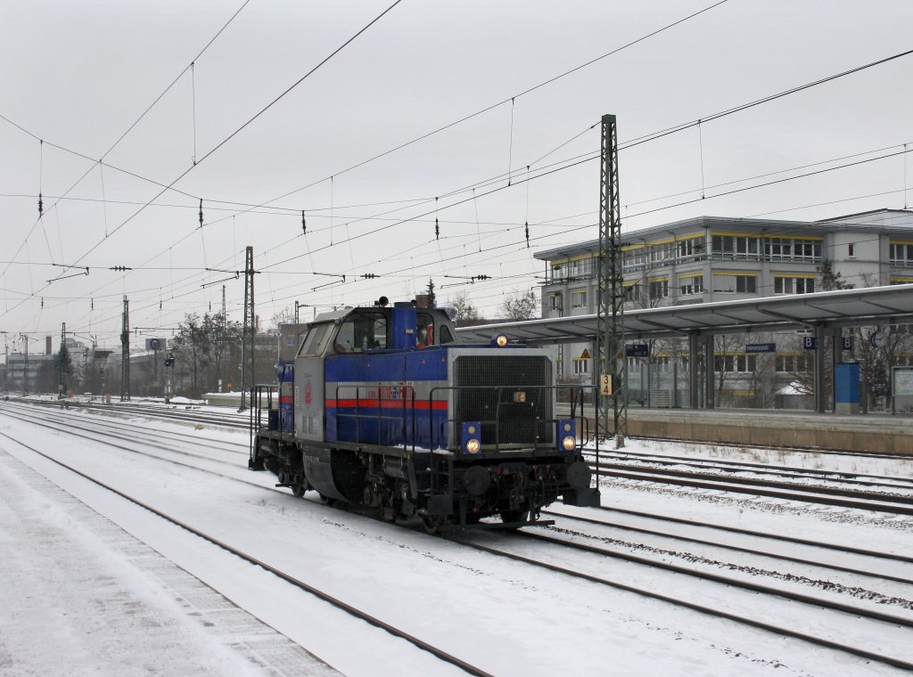 Die 214 012 am 14.02.2010 bei der Durchfahrt am Heimeranplatz (Mnchen)