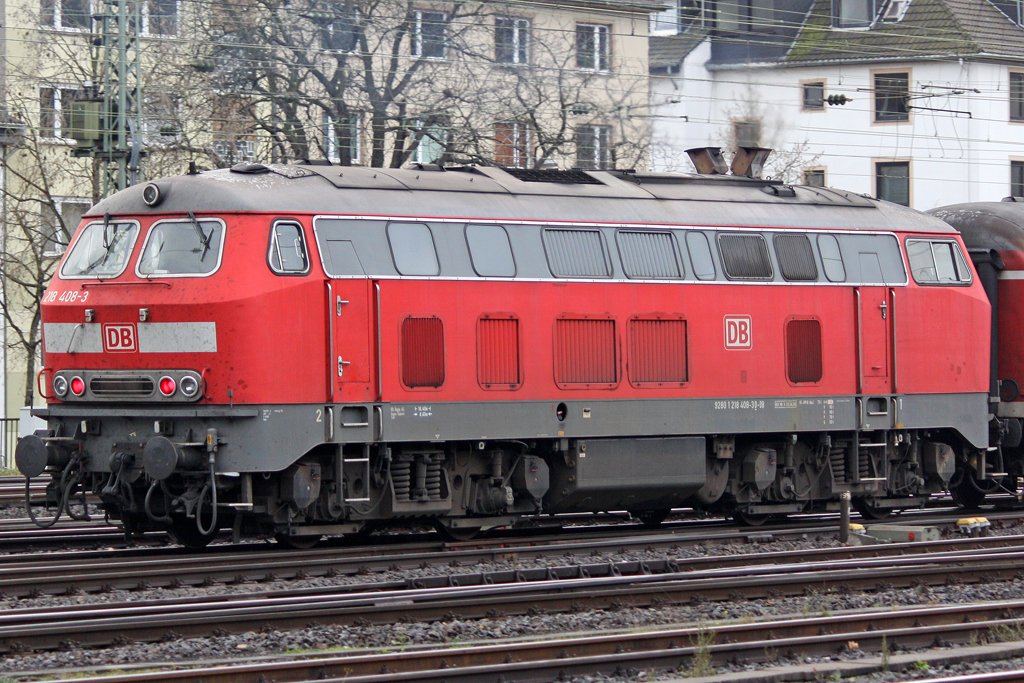 Die 218 408-3 in Koblenz Hbf , am 21,11,09