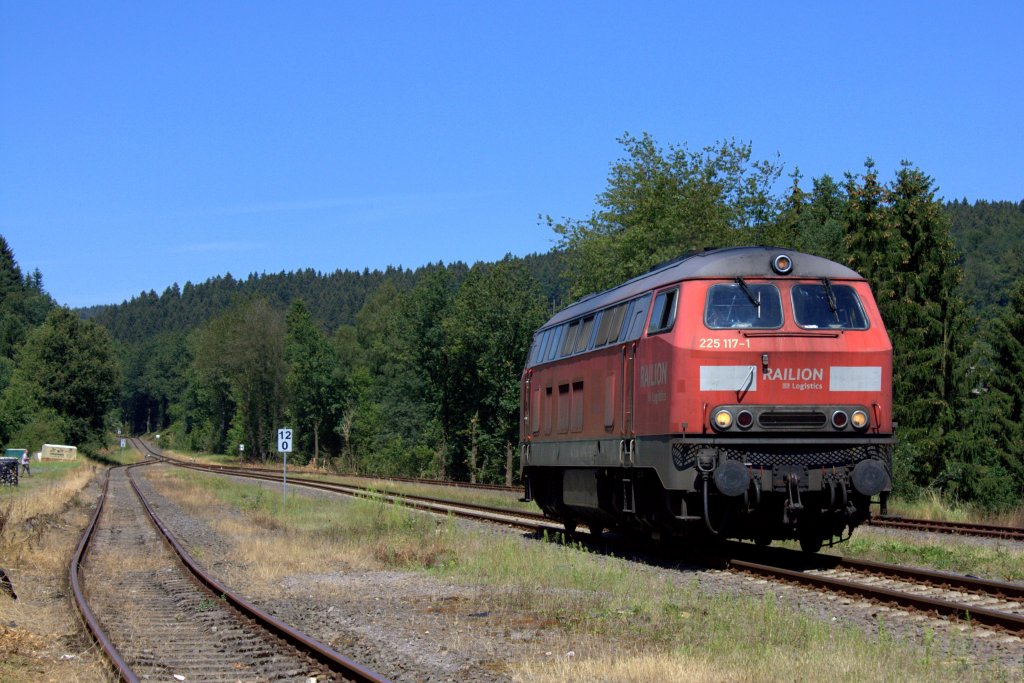 Die 225 117-1 am 01.08.2012 in Kummenerl.