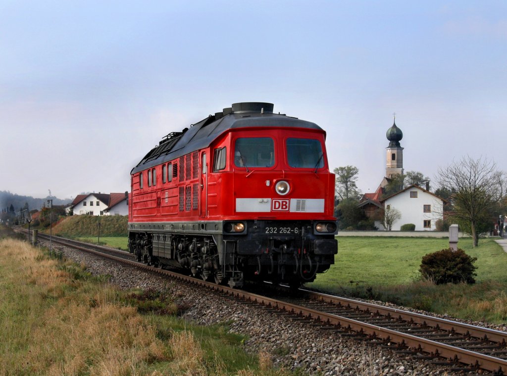 Die 233 262 am 12.10.2010 unterwegs bei Heiligenstatt.