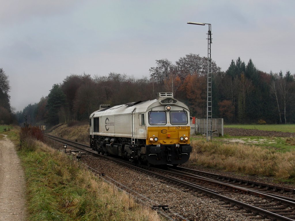 Die 247 044 am 11.11.2011 bei der Einfahrt in Tling.