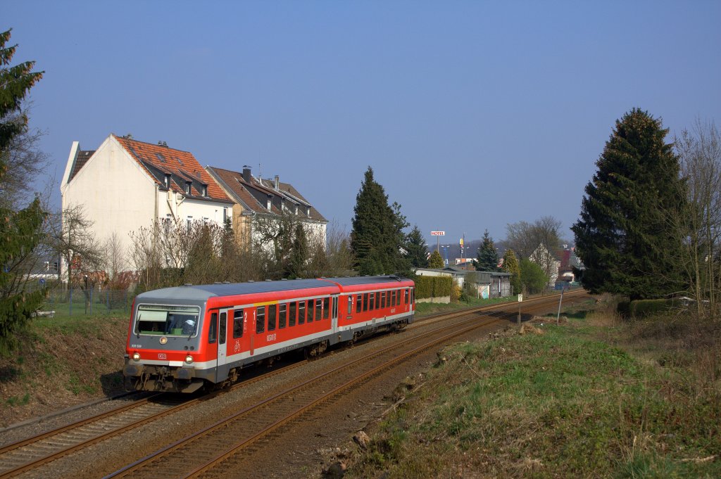 Die 628 508 am 06.04.2012 in Remscheid Lennep.