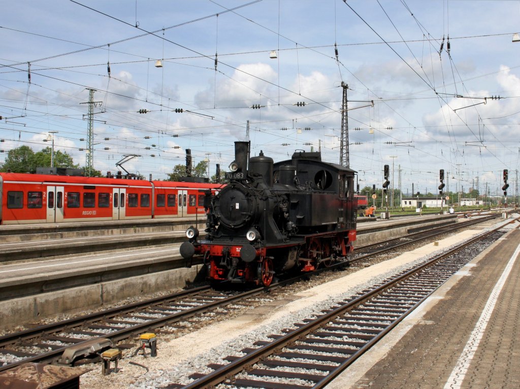 Die 70 083 am 26.07.2009 bei einer Rangierfahrt im Augsburger Hbf. 
