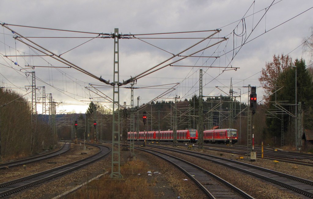 Die Abstellgleise in Grafing Bahnhof; 15.01.2011