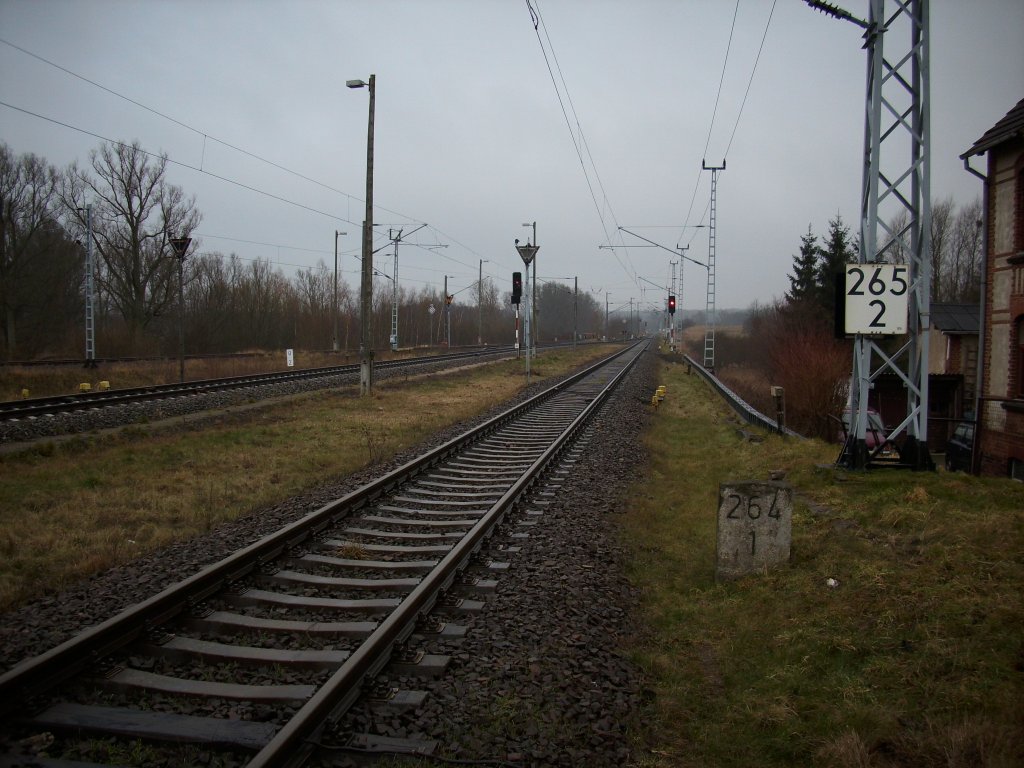 Die Abzweigstelle Borchtitz in Richtung Lietzow den nächsten Bahnhof den ich mit Bildern vorstellen werde. 