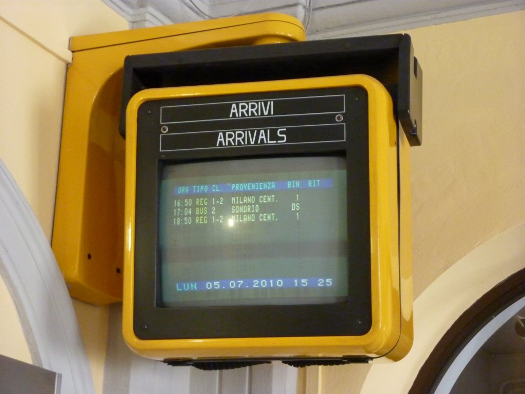 Die Ankunftsanzeige funktioniert immerhin, hat aber wohl auch schon viele Jahre auf dem Buckel.