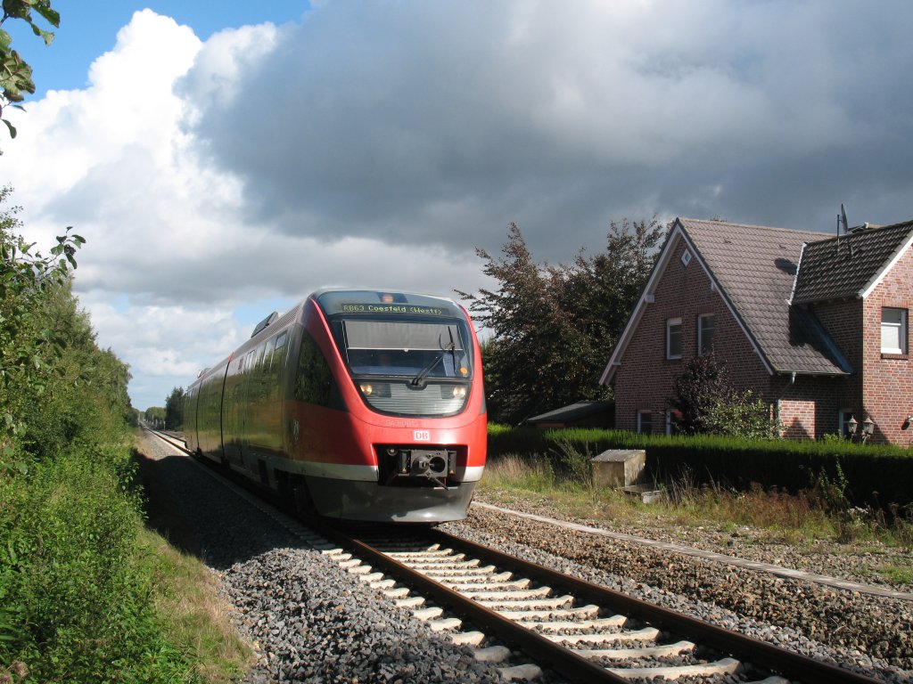 Die Baumbergebahn von Mnster nach Coesfeld in der Nhe des Bahnhofs von Coesfeld 25.09.2010