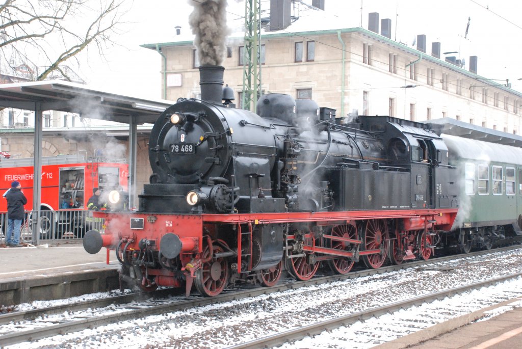 Die BR 78 468 fotografiert in Schwbisch Gmnd am 6.01.2010.