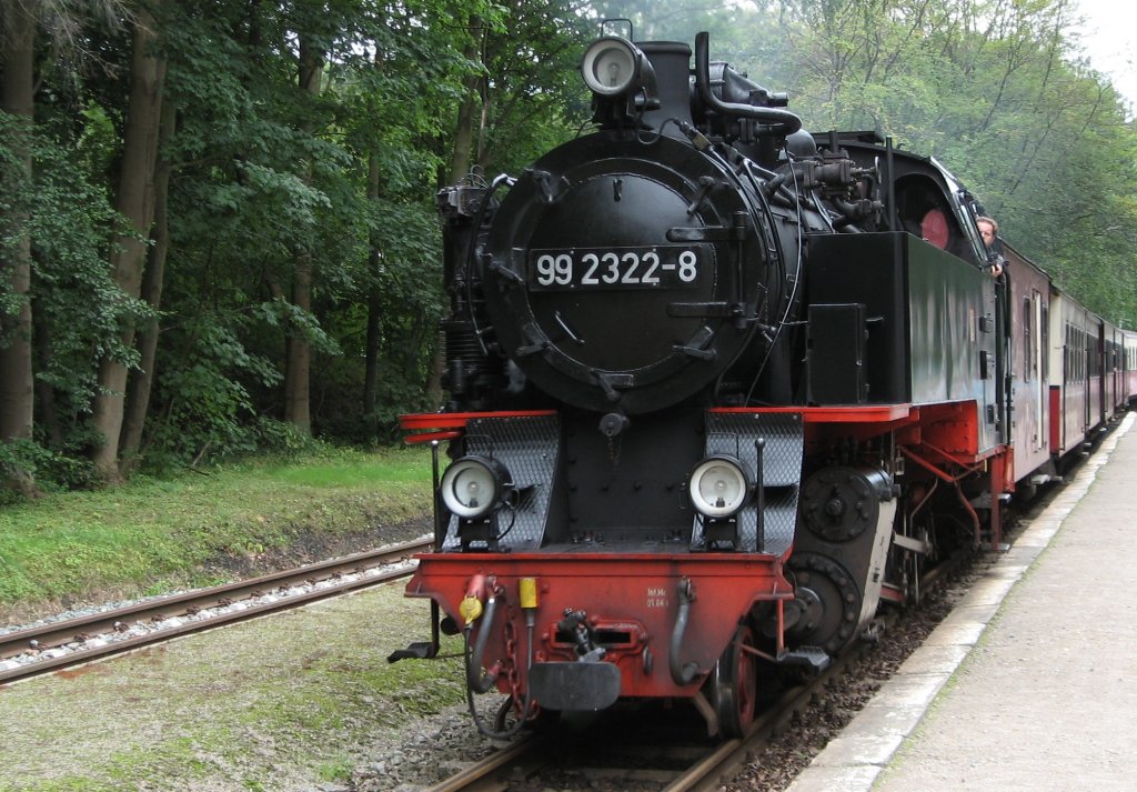 Die BR 99 2322-8 der Mecklenburgischen Bderbahn Molli in Khlungsborn am 17.08.2010.