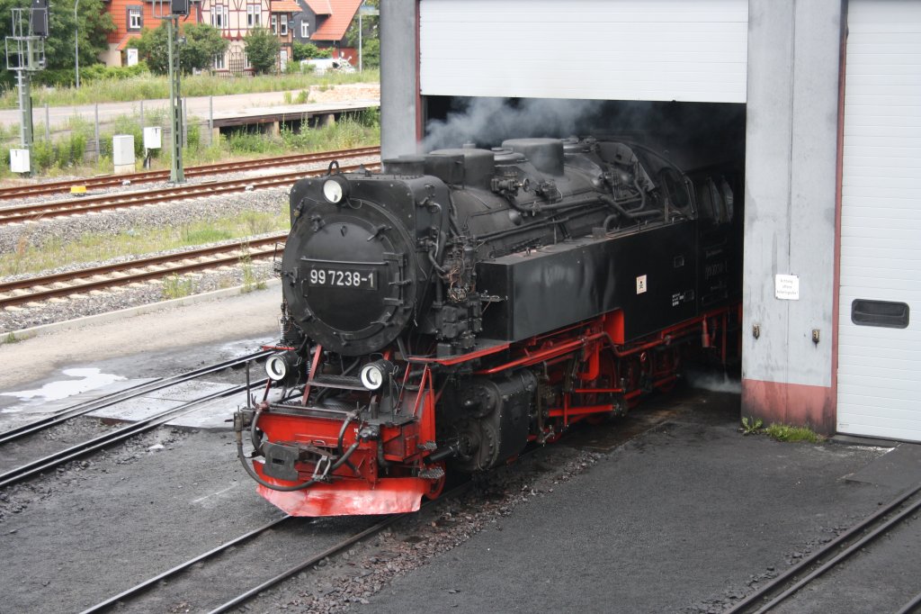 Die Brockenbahn in Wernigerode. Hier zu sehen im BW am 19.06.10