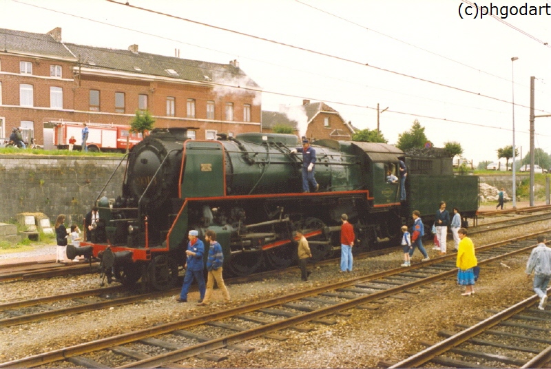 Die Dampflok 29013 bei einem Tag der offenen Tr im Bhf Welkenraedt (1988)