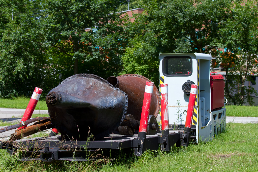 Die E-Lok Grubenbahn war eingesetzt zum Transport von Tonnen zum Tonnenleger. Ausstellungsstck im Nautineum Dnholm. - 05.07.2011
