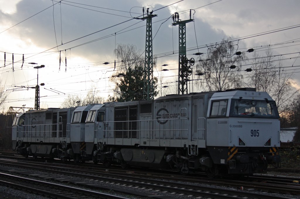 Die ECR 272 601 (i.E. RBH 905) am 2.12.11 beim umsetzen in Duisburg-Entenfang.