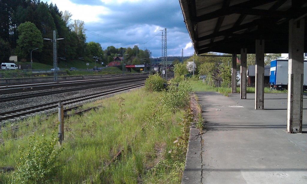 Die ehemalige Gterverladerampe in Kronach. Stand: Mai 2012