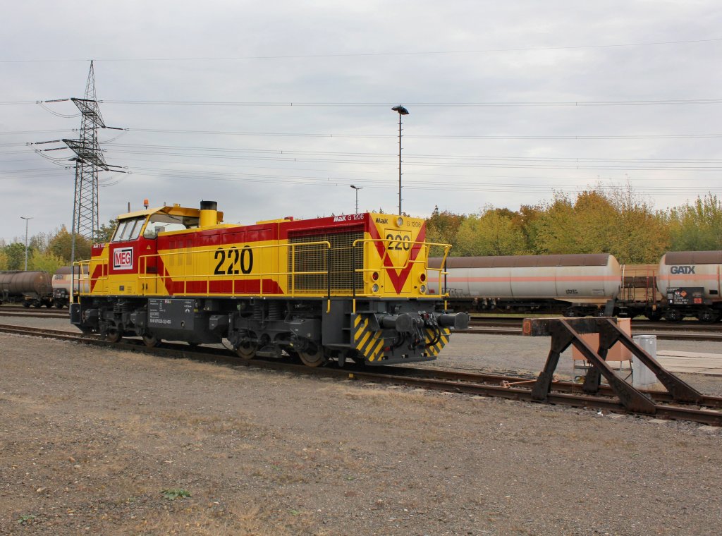 Die G 1206 220 abgestellt am 06.10.2012 in Bhlen.