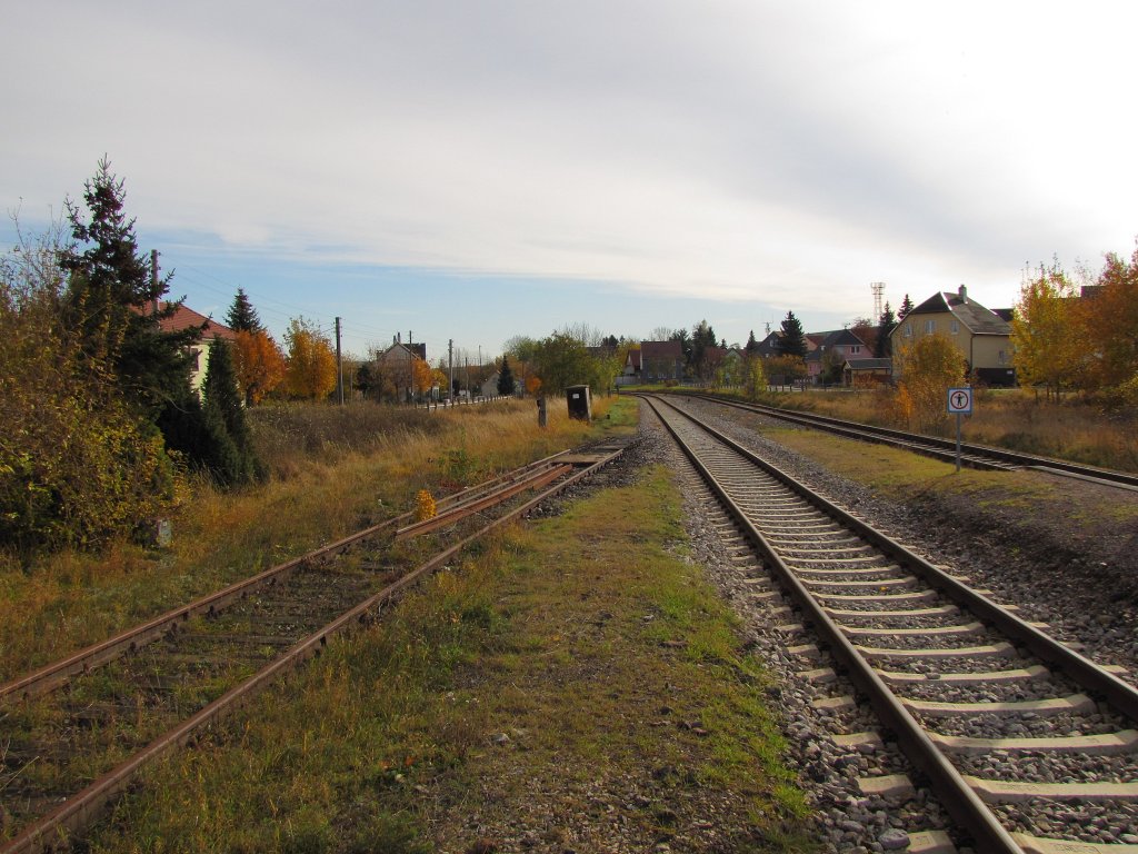 Die Gleisanlagen im Bf Crawinkel, mit Blick in Richtung Gräfenroda; 03.11.2011