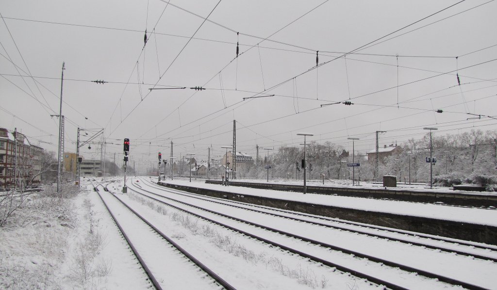 Die Gleisanlagen in Frankfurt (M) Hchst; 20.12.2011