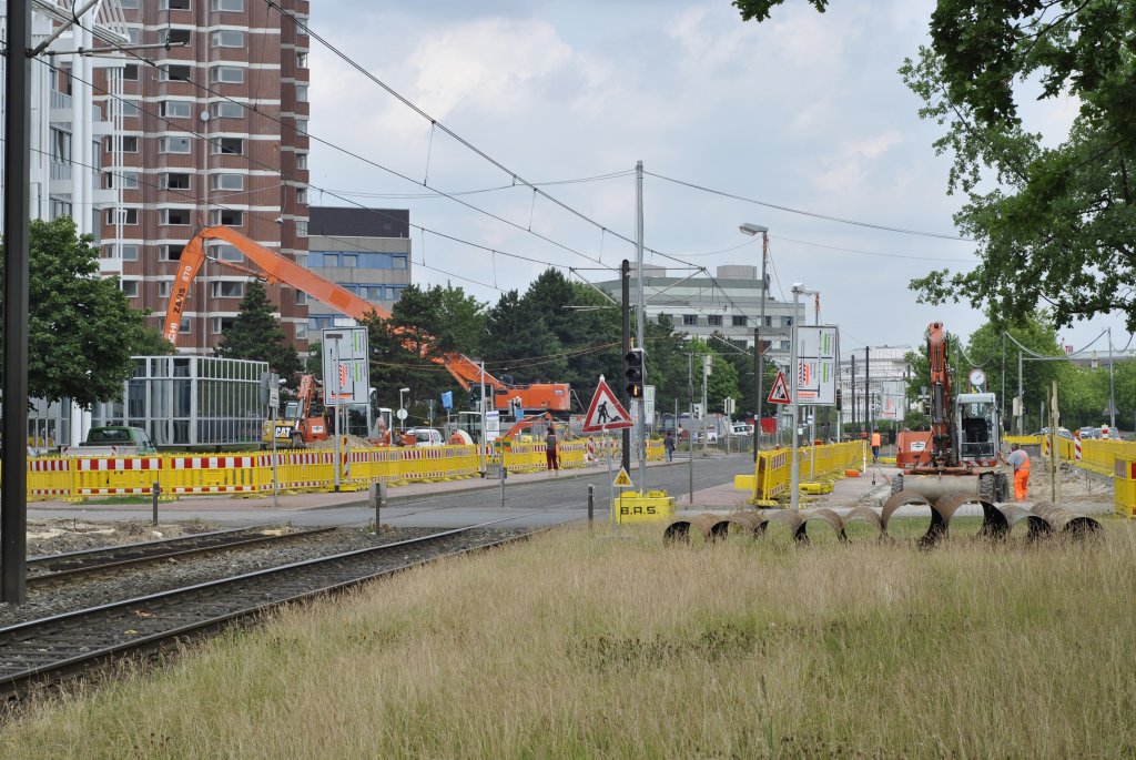Die Haltestelle Misburger Stra�e/Hannover, am 14.06.2011 beim Umbau.