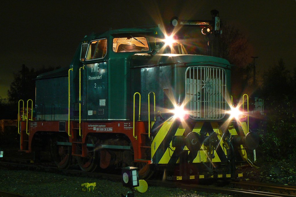 Die Henschel DH 440 im Rheinischen Industriebahnmuseum im ehem. BW Kln Nippes , whrend einer Veranstaltung im Rahmen der langen Nacht der Museen in Kln am 07.11.09