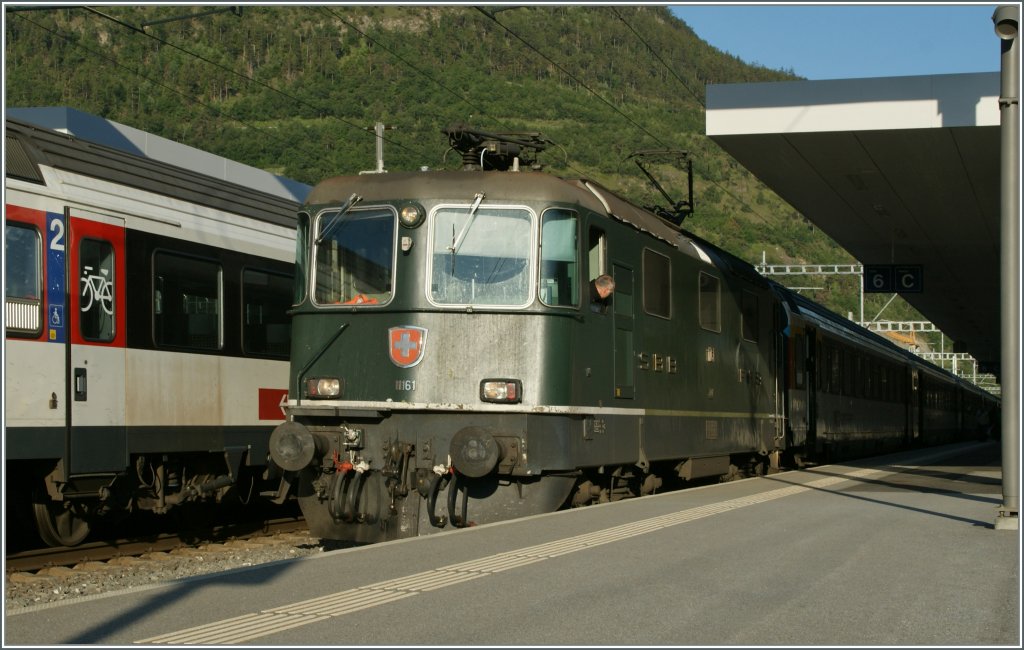 Die letzte grne Re 4/4 II der Division Personenverkehr in Visp. 
5. Juni 2013