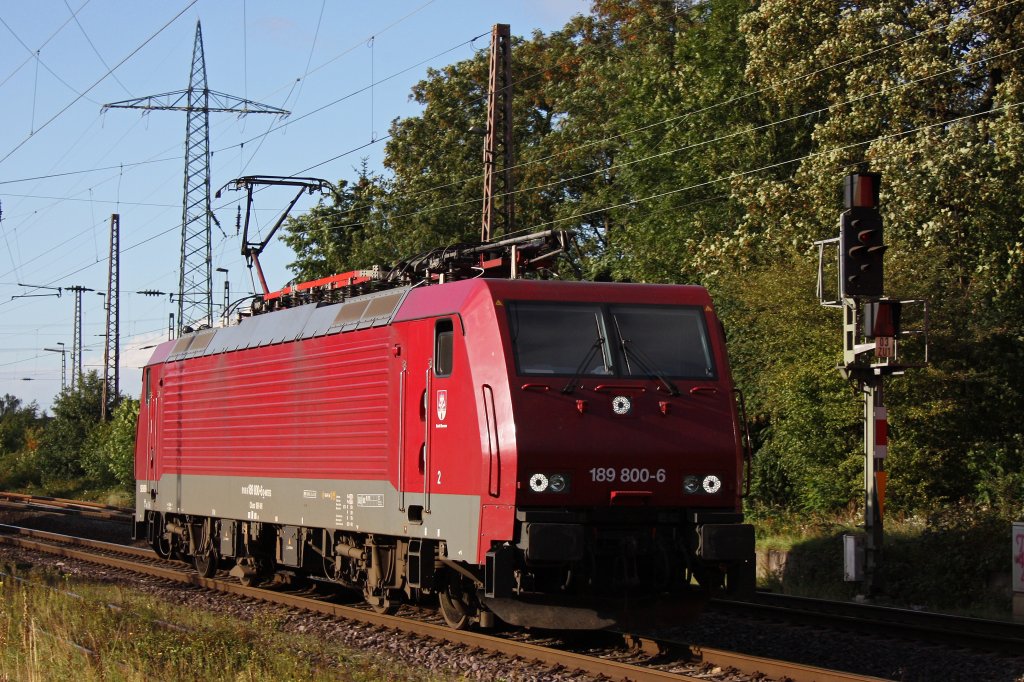 Die MTEG 189 800 (i.E.f�r ITL) am 5.9.11 als Lz bei der Durchfahrt durch Ratingen-Lintorf.