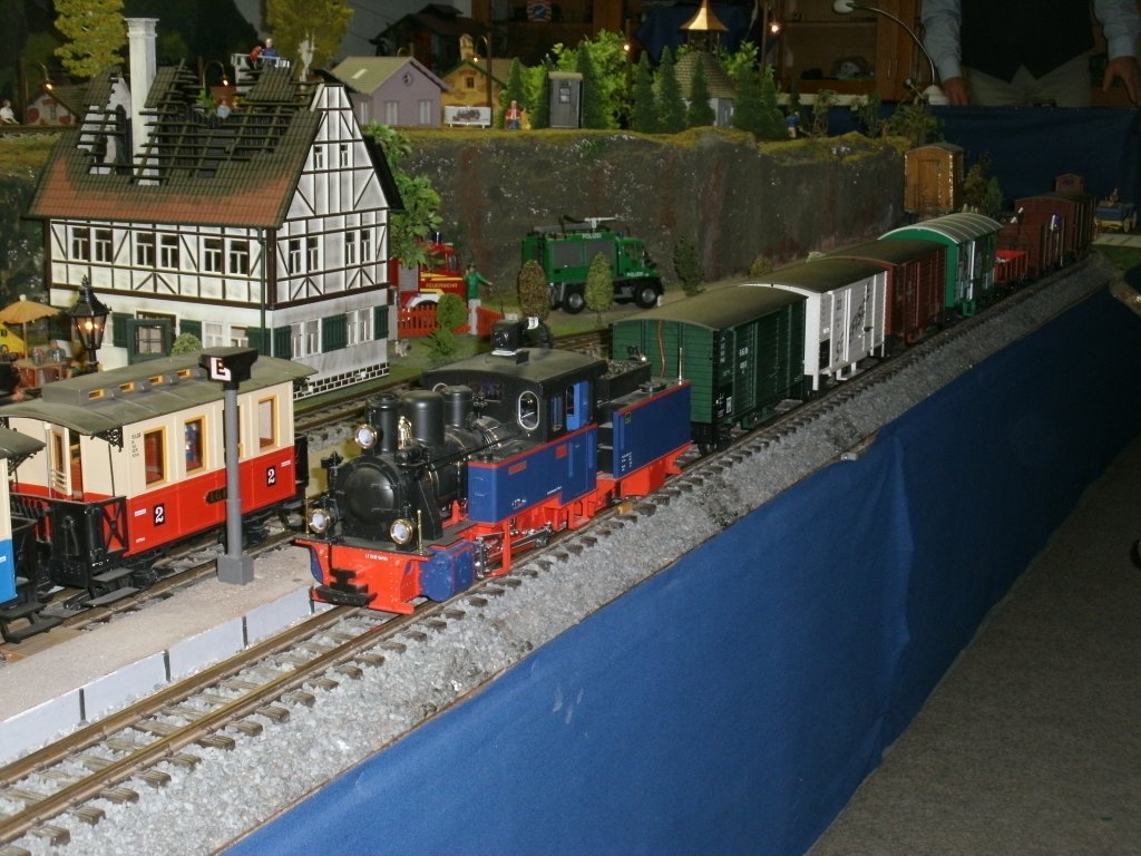 Die NICKI/FRANK S.,am 29.Dezember 2012,auf der LGB-Anlage in Sassnitz.