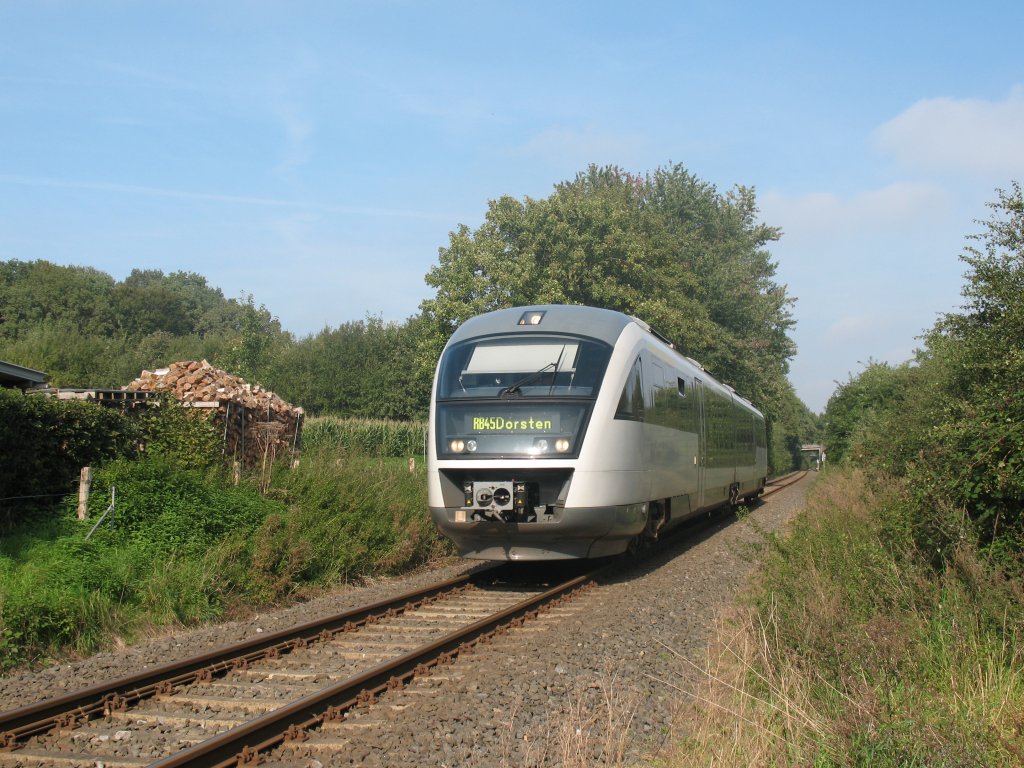 Die Nord West Bahn von Coesfeld nach Dorsten in der Coesfelder Bauernschaft Herteler 21.09.2010