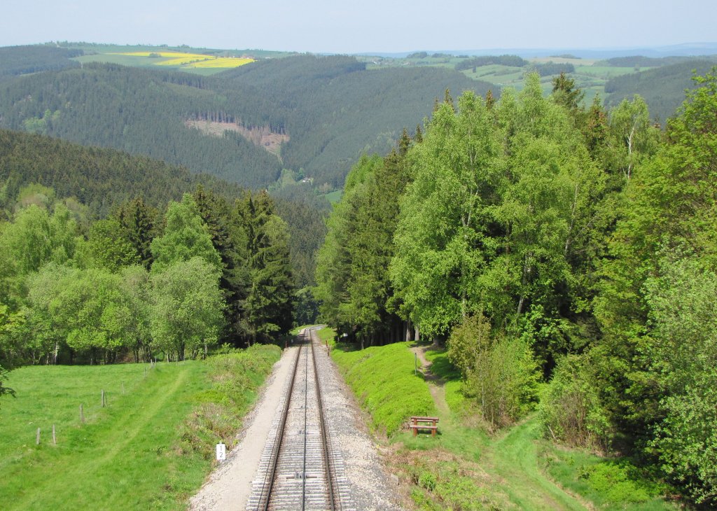 Die Oberweibacher Bergbahn zwischen Lichtenhain und Obstfelderschmiede; 22.05.2010