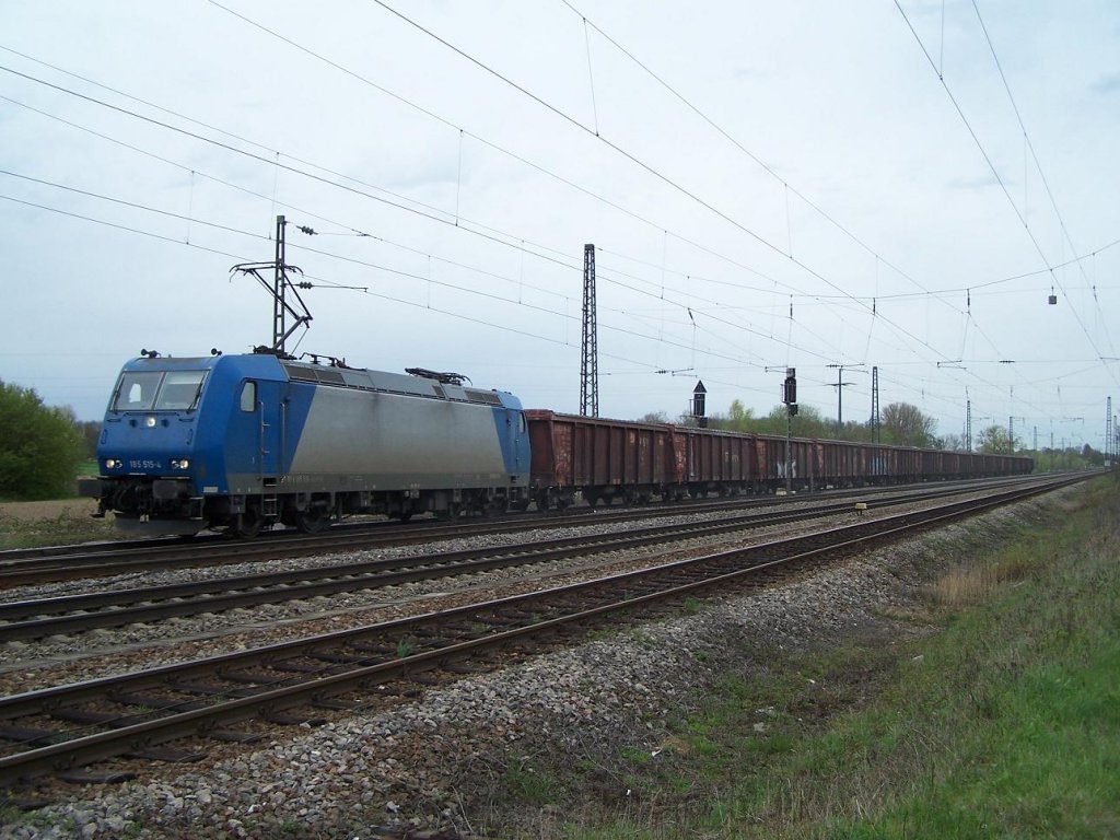 Die private Elok 185 514 in Niederschopfheim am 10/04/2012.