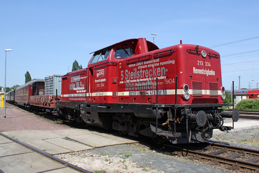 Die Rennsteigbahn 213 334 im DB Museum Halle (Saale) am 03,07,10