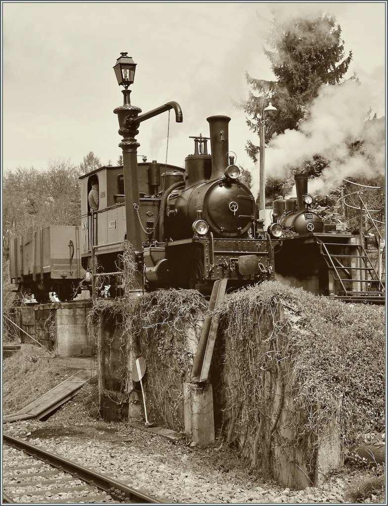 Die Rh.B. G 4/5 N° 1 in Chaulin.
3. Mai 2008