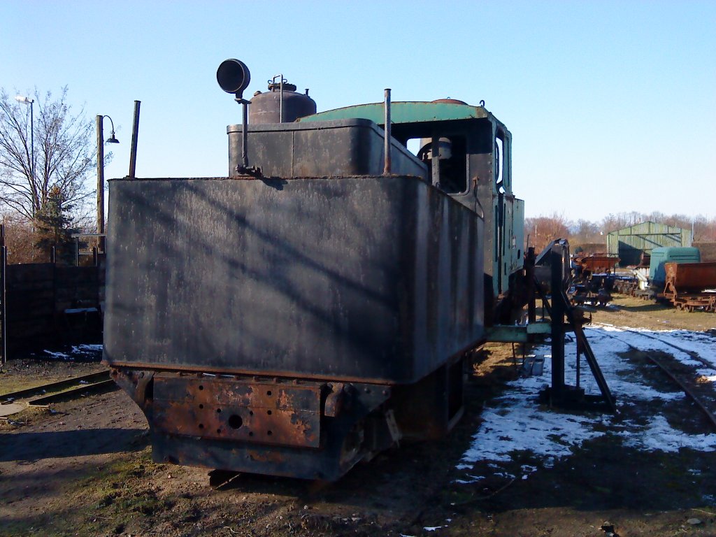 Die Rckansicht einer Jung HF100C im Frankfurter Feldbahnmuseum.