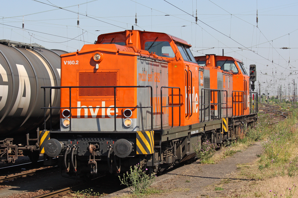 Die V160.2 und V160.3 der HVLE in Grokorbetha am 09,07,10