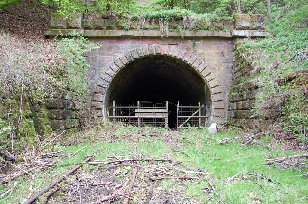 Die wrttembergische Schwarzwaldbahn am 11. Mai 2013 bei Althengstett am Tunneleingang.