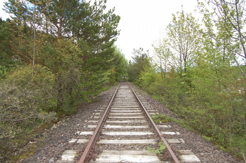 Die w�rttembergische Schwarzwaldbahn am 11. Mai 2013 in der N�he von Ostelsheim.
Im Hintergrund befindet sich die Eisenbahnbr�cke.