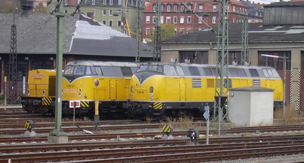 Diese drei Loks der EBW-Cargo habe ich beim Umsteigen in Wrzburg HBF am 19.10.2009 um 14:18 Uhr fotografiert. 