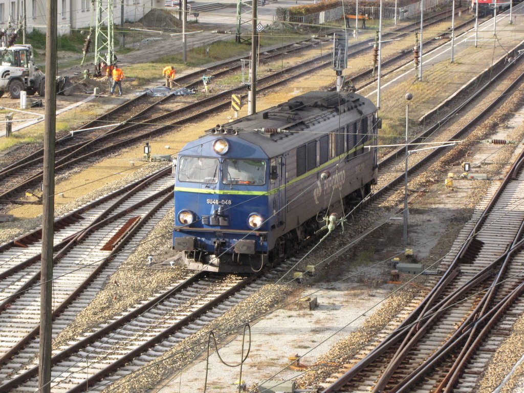 Diese polnische Diesellok bespannt am 24.11.2009 einen G�terzug in Cottbus