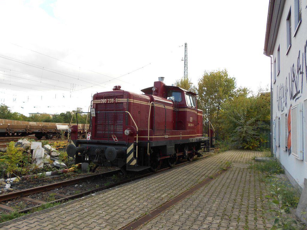 Diesellok 260239-9 in Mannheim-Waldhof am 07.10.2012 abgestellt