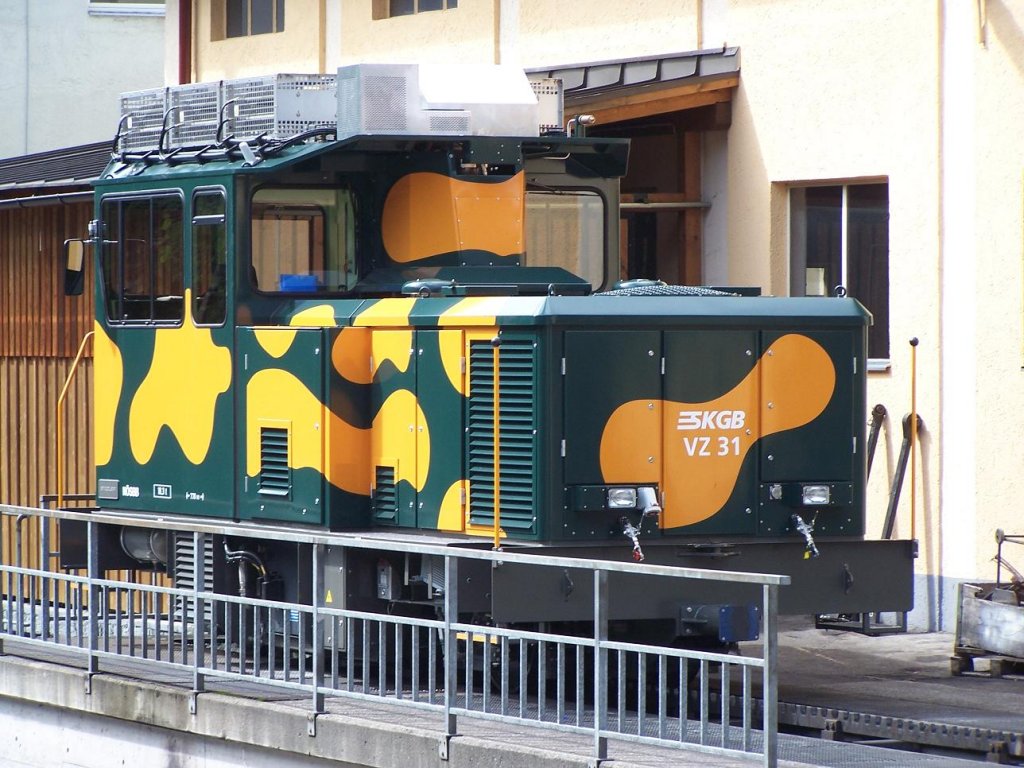 Diesellok VZ 31 steht im Bahnhof St-Wolfgang am 08/08/10. Diese Lok wird f�r bauarbeiten oder Dienstz�ge auf der Schafbergbahn benutzt.