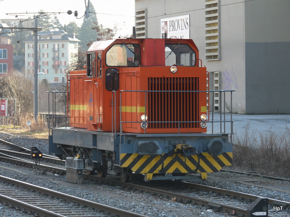 Dieselrangierlok Bm 3/3  GERONDE unterwegs im Bahnhof von Sierre am 18.03.2011