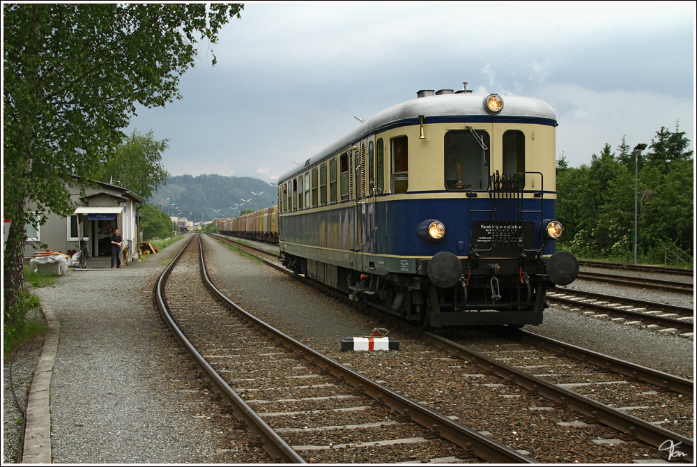 Dieseltriebwagen 5042 014 bei einer Pendelfahrt von P�ls nach Knittelfeld. 
P�ls 4.6.2011