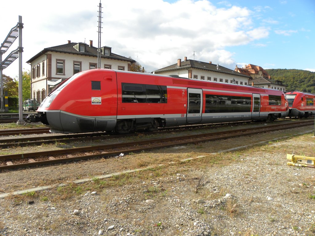 Dieseltriebzug der DB in Waldshut auf einem Abstellgleis. Es handelt sich um die Serie 641. Aufnahmedatum: 10.10.2009.