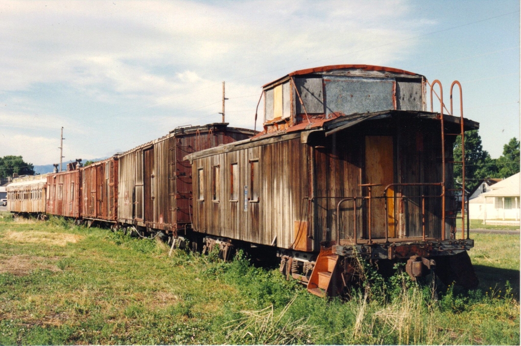Dieser alte Holzzug steht in Sheridan Wyoming - 1996 