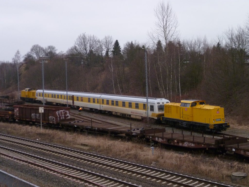 Dieser Schienenprfzug stand am 14.03.12 in Plauen/V. oberer Bahnhof. Bestehend aus 203 309-0 und 203 315-7.