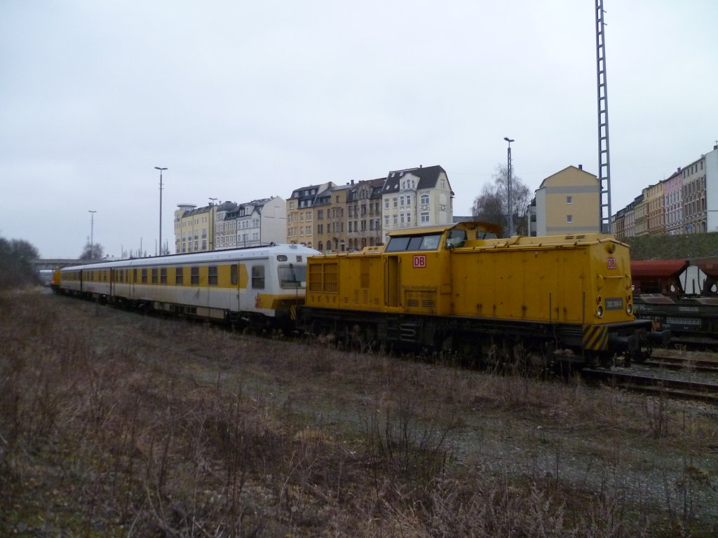 Dieser Schienenprfzug stand am 14.03.12 in Plauen/V. oberer Bahnhof. Bestehend aus 203 309-0 und 203 315-7.